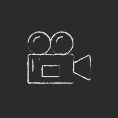 Video camera icon drawn in chalk N5