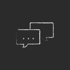 Speech squares icon drawn in chalk N2