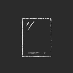 Touch screen tablet icon drawn in chalk N4