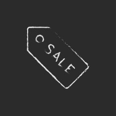 Sale tag icon drawn in chalk N2