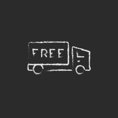 Free delivery truck icon drawn in chalk N2