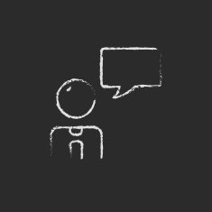 Customer service icon drawn in chalk N4