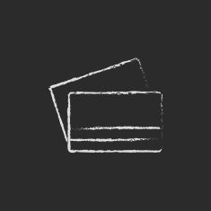 Credit card icon drawn in chalk N2