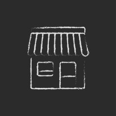 Shop icon drawn in chalk N3