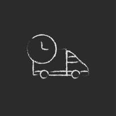 Delivery truck icon drawn in chalk N7