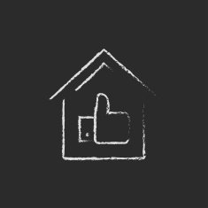 Great house icon drawn in chalk N2