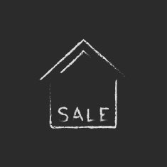House for sale icon drawn in chalk N2