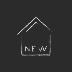 New house icon drawn in chalk N2
