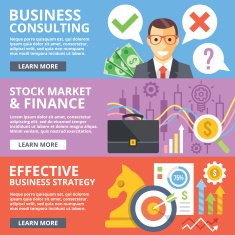 Business consulting stock market finance business strategy flat illustration