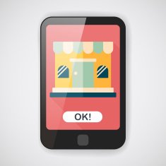 shopping store flat icon with long shadow eps10 N10