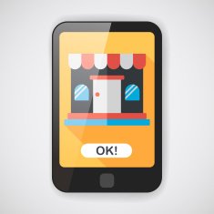 shopping store flat icon with long shadow eps10 N12