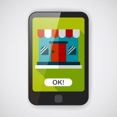 shopping store flat icon with long shadow eps10 N13