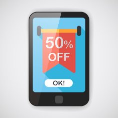 shopping sale sign flag flat icon with long shadow eps10 N7