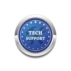 Tech Support Glossy Shiny Circular Vector Button N3