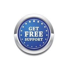 Free Support Glossy Shiny Circular Vector Button N3