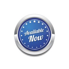Available Now Glossy Shiny Circular Vector Button N5