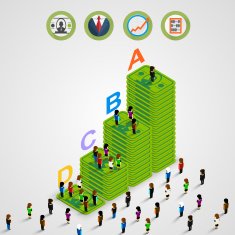 Isometric Pyramid money with people