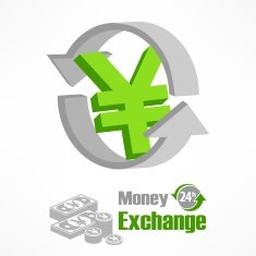 Yen symbol in green