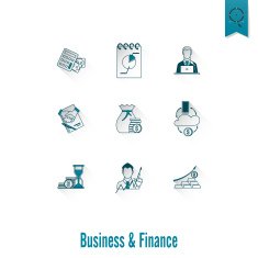 business and finance icon set N121