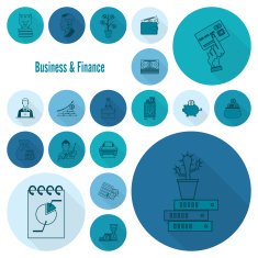 business and finance icon set N122