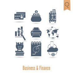 business and finance icon set N126