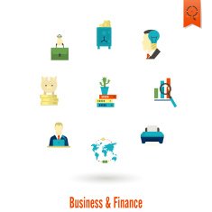 business and finance icon set N127