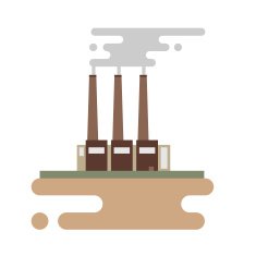 Concept of industrial factory buildings flat design style N4