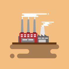 Concept of industrial factory buildings flat design style N5