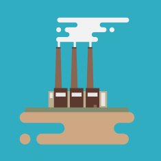 Concept of industrial factory buildings flat design style N6