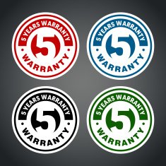 Five years warranty badge Different colors