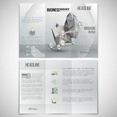 Vector set of tri-fold brochure design template on both N23