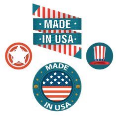 made in USA vector labels
