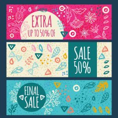 Sale banner hand drawn