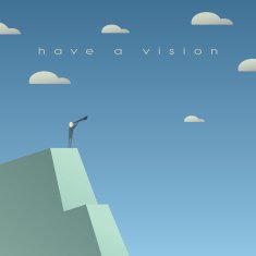 Business vision concept Looking at future with binoculars Simple cartoon