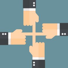 Join hands Cooperation of businessman