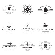 Retro Logotypes vector set N2