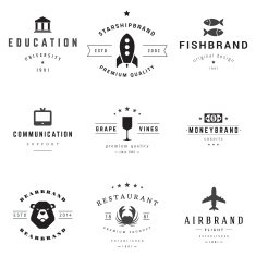 Retro Logotypes vector set N6