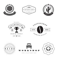 Retro Logotypes vector set N7