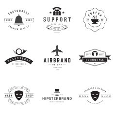 Retro Logotypes vector set N8