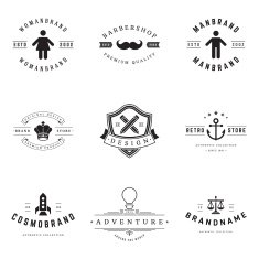 Retro Logotypes vector set N9