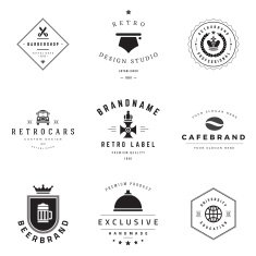 Retro Logotypes vector set N10