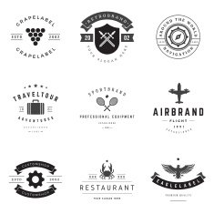 Retro Logotypes vector set N11