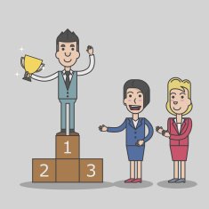 Business man success the winner