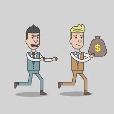 The thieve stealing idea from business man