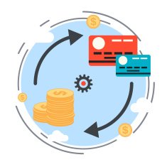Money transaction currency exchange credit card vector concept