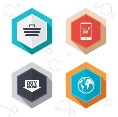 Online shopping icons Smartphone cart buy N7