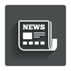 News icon Newspaper sign Mass media symbol