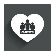 Love Clients sign icon Group of people symbol
