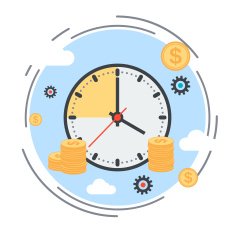 Time is money time management business planning vector concept