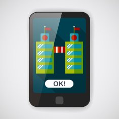 Skyscrapers flat icon with long shadow N6